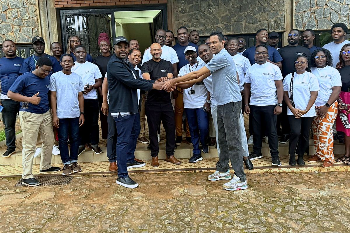 The First AI Institute team gathered outside the Institute building