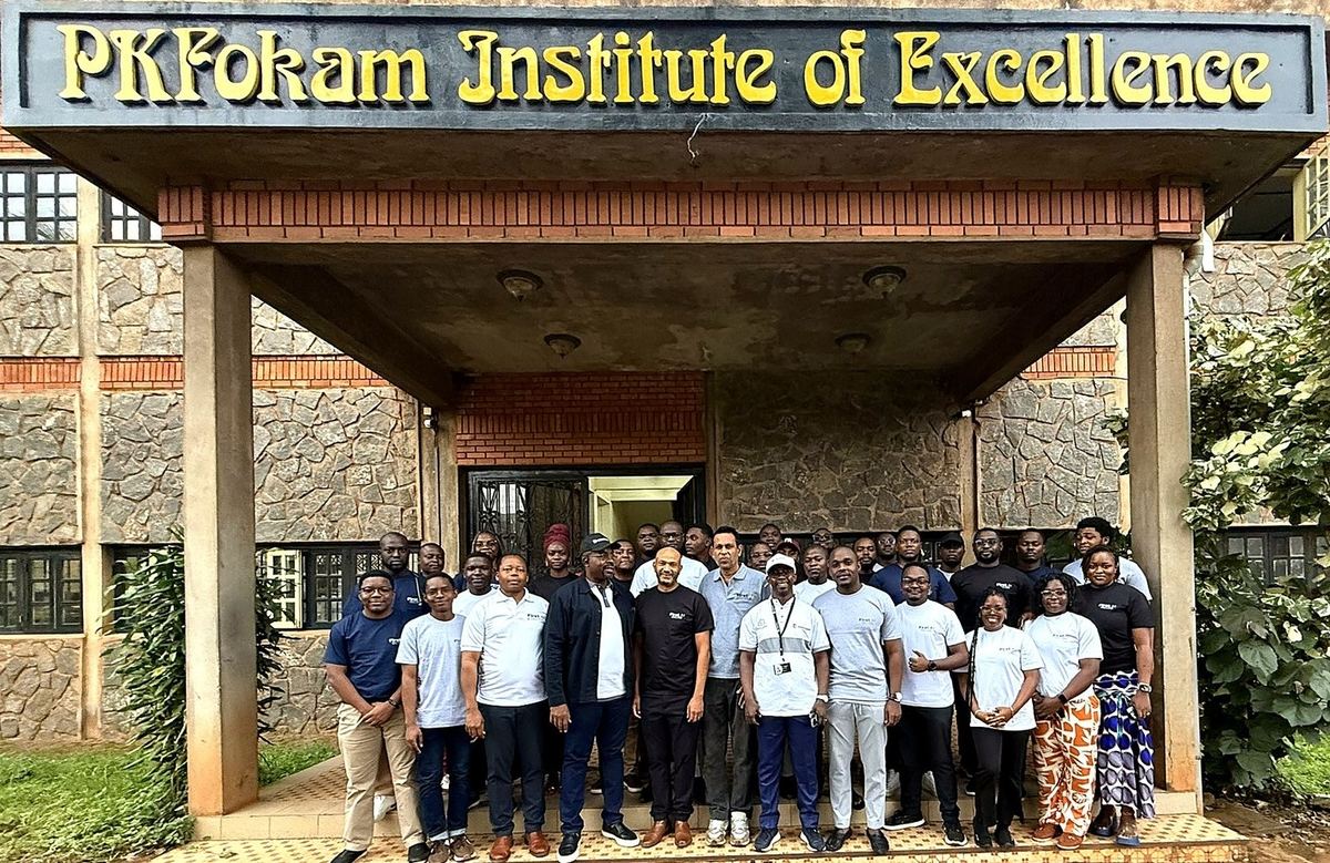 First AI Institute team gathered outside the PKFokam Institute of Excellence